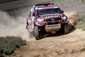 Nasser Saleh Al-Attiyah in Rally Kazakhstan action.