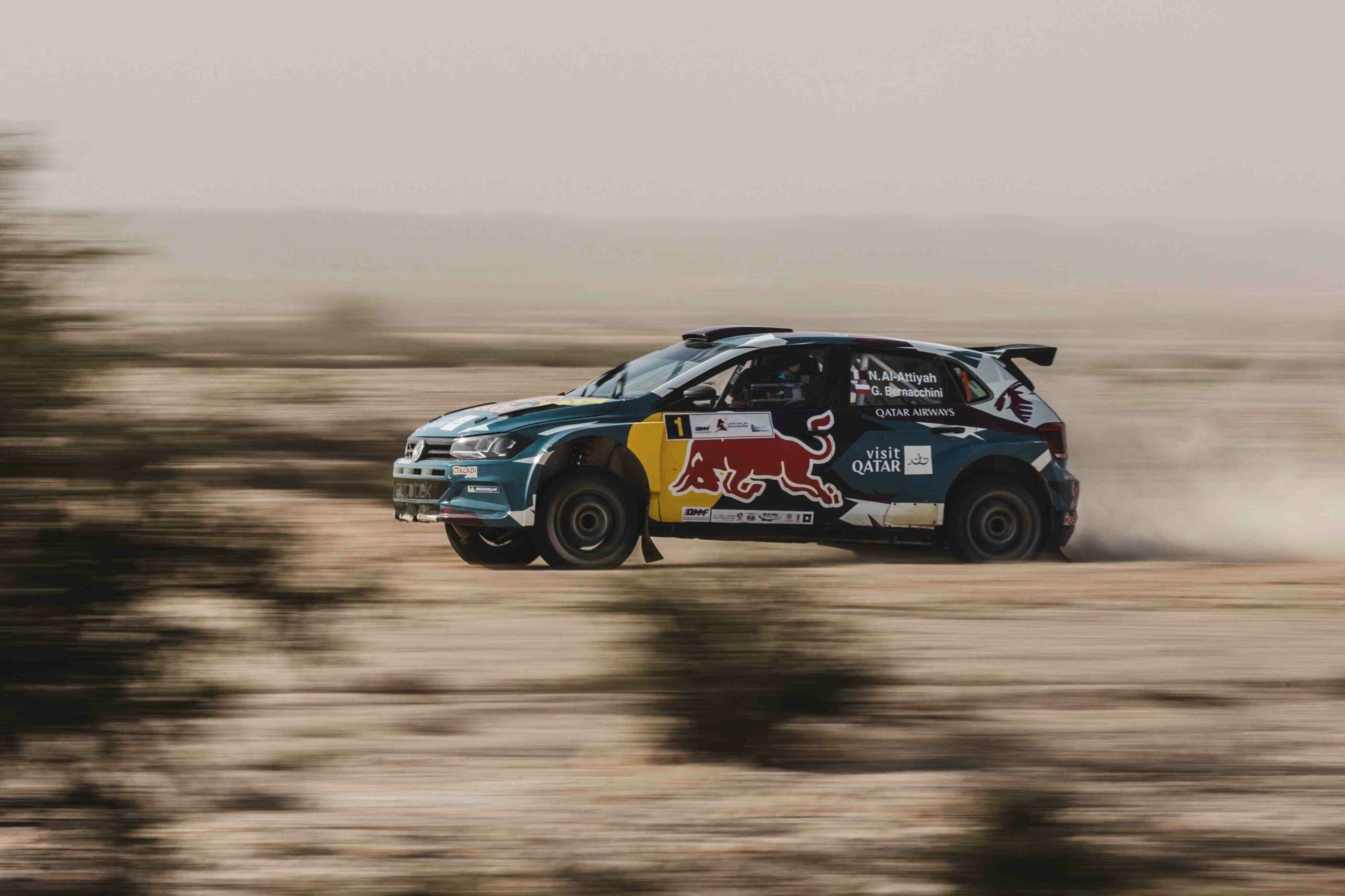 AL-ATTIYAH HOLDS SLENDER LEAD OVER LOUBET AFTER  DRAMA-FILLED DAY AT QATAR INTERNATIONAL RALLY